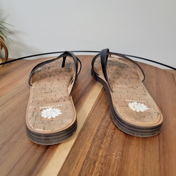 Yellow Box Barann Black Suede and Leather Strap Sandals Size 8 - Picture 8 of 16